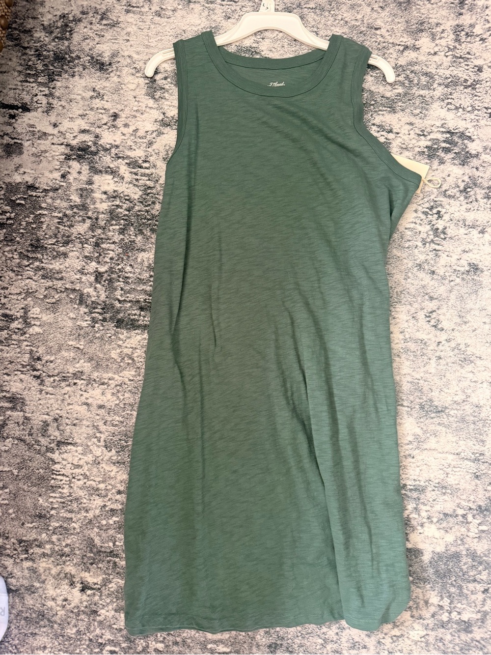 Sleeveless Green Knit Tank Dress